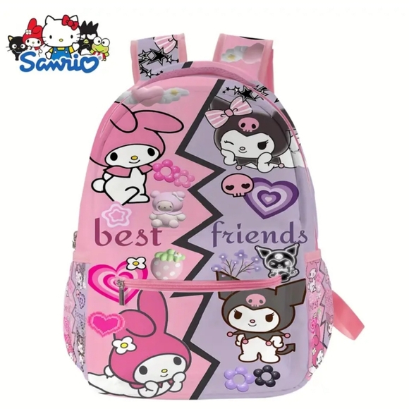 Sanrio Black Rice My Melody Cartoon Pink Backpack - Picture 1 of 6